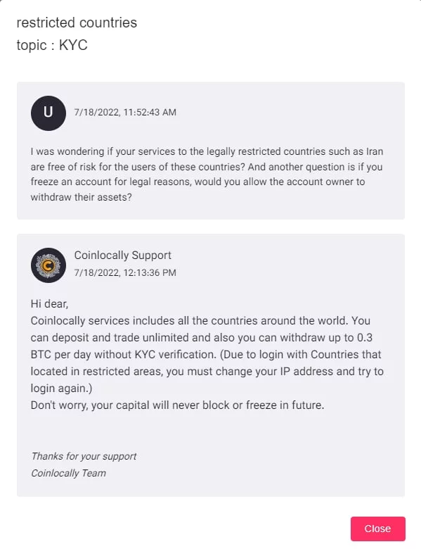 صرافی Coinlocally کوین لوکالی 14 19