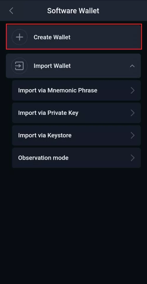 کیف پول سیف پال Safepal 4 Create wallet