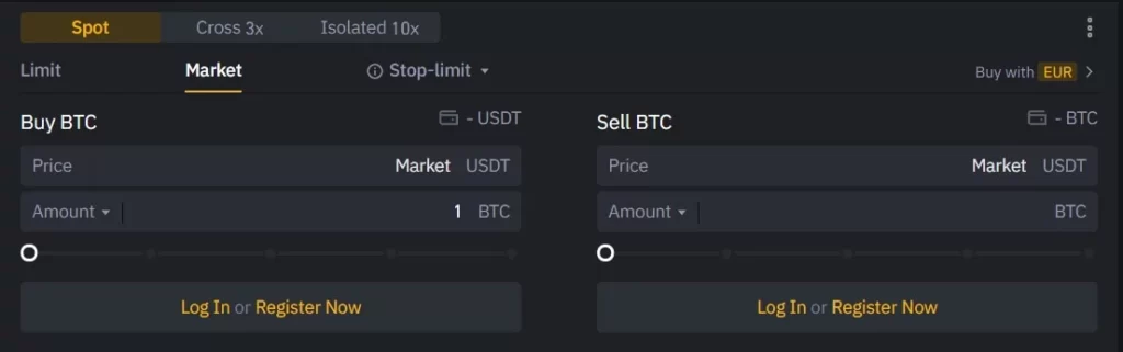 اسپات تریدینگ 4 Market order