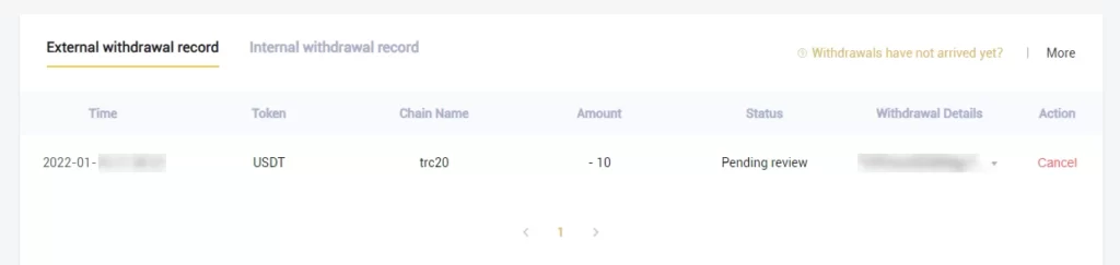 صرافی LBank 7 external withdrawal