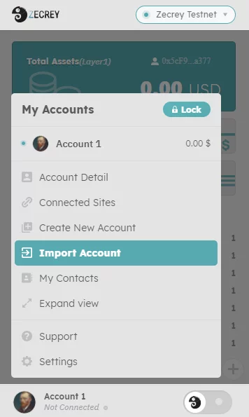 import zecrey wallet