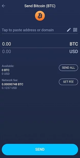 send crypto in atomic wallet