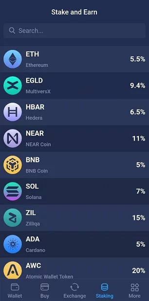staking in atomic wallet