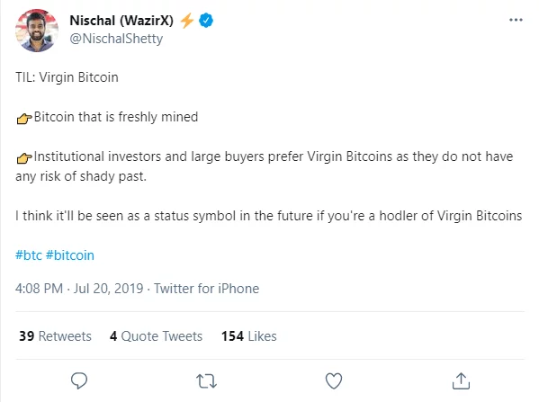 twitter nishal shetty virign btc