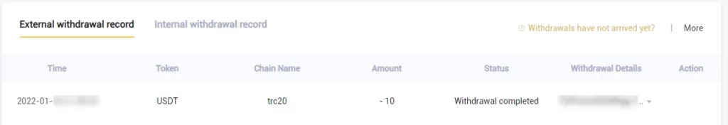 صرافی LBank 8 withdrawal completed LBank