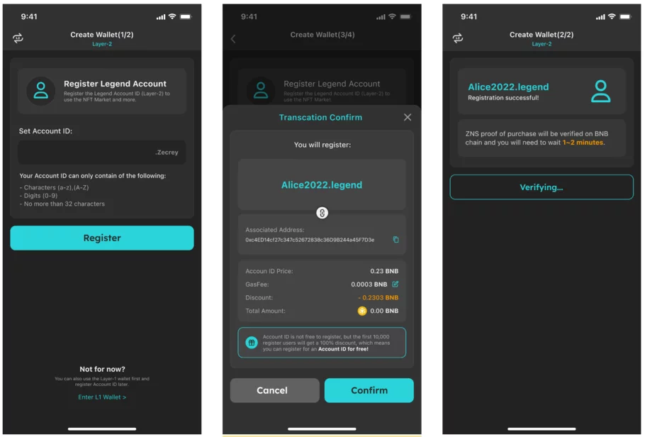 zecrey legend activation